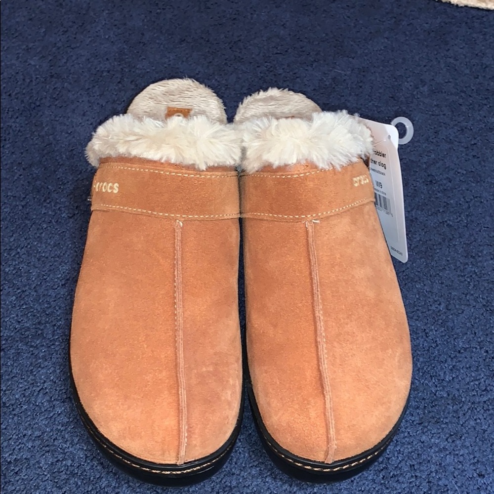 Crocs Cobbler leather clog chestnut/black soles